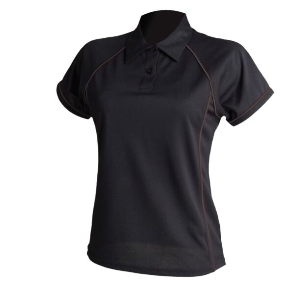 Women's piped performance polo Thumbnail