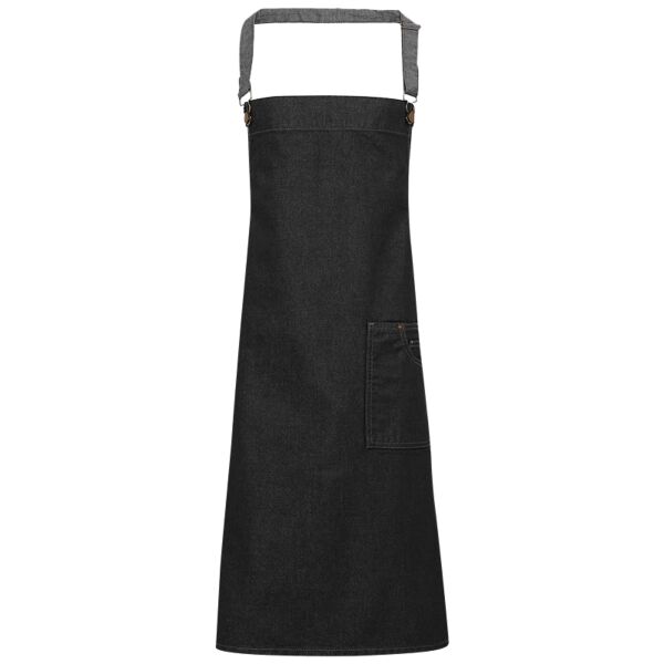 District waxed-look denim bib apron Thumbnail