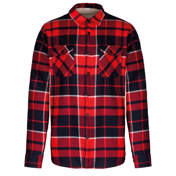 Sherpa-lined checked shirt jacket Thumbnail